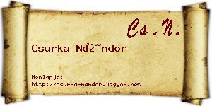 Csurka Nándor névjegykártya