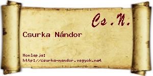 Csurka Nándor névjegykártya